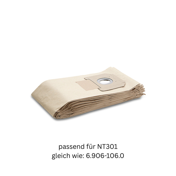 Papierfiltertüten passend für NT 301 (10 Stk.) - gleich wie 6.906-106.0
