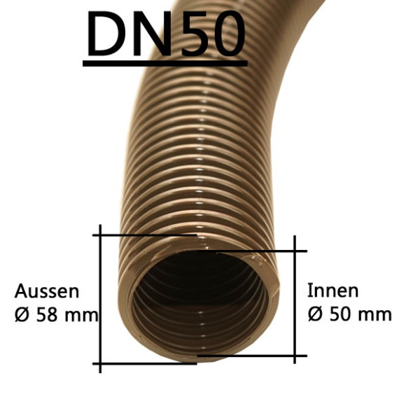 Saugschlauch Ø 50 mm Öl- & temperaturbeständig (Innendurchmesser) - Meterware / braun