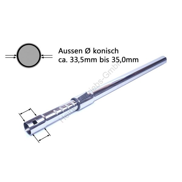 Teleskoprohr Chrom DN36 - ausziehbar auf 970mm